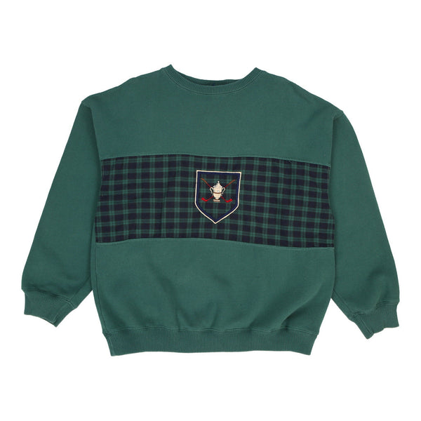 Cape Isle Knitters Sweatshirt - Large Green Cotton Blend