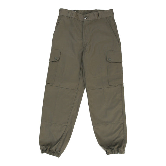 Vintage Double Knee Unbranded Cargo Trousers - 28W UK 8 Khaki Cotton cargo trousers Unbranded   