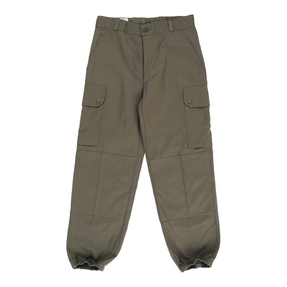 Vintage Double Knee Unbranded Cargo Trousers - 28W UK 8 Khaki Cotton cargo trousers Unbranded   