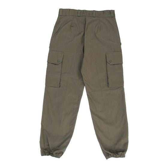 Vintage Double Knee Unbranded Cargo Trousers - 30W UK 10 Khaki Cotton cargo trousers Unbranded   