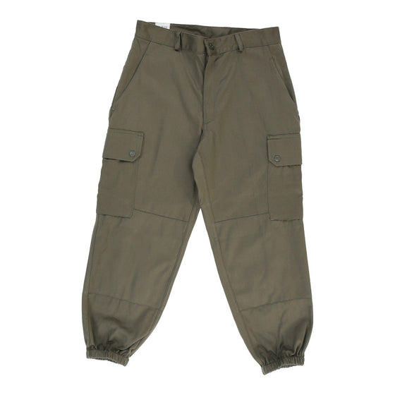 Vintage Double Knee Unbranded Cargo Trousers - 30W UK 10 Khaki Cotton cargo trousers Unbranded   