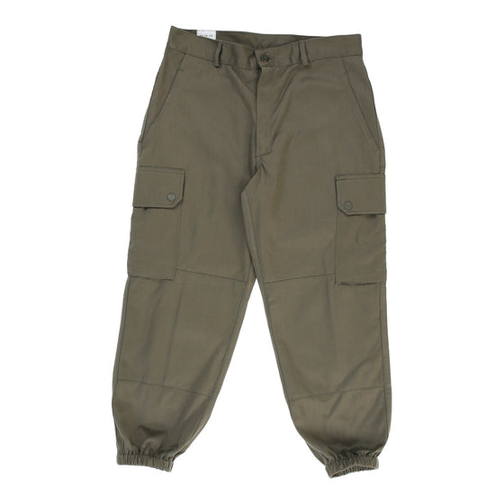 Vintage Double Knee Unbranded Cargo Trousers - 30W UK 10 Khaki Cotton cargo trousers Unbranded   