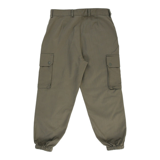 Vintage Double Knee Unbranded Cargo Trousers - 30W UK 10 Khaki Cotton cargo trousers Unbranded   