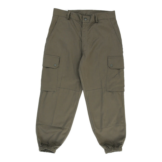 Vintage Double Knee Unbranded Cargo Trousers - 30W UK 10 Khaki Cotton cargo trousers Unbranded   