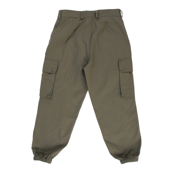 Vintage Double Knee Unbranded Cargo Trousers - 30W UK 10 Khaki Cotton cargo trousers Unbranded   