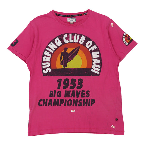 Surfing Club of Miami North Pole Graphic T-Shirt - 2XL Pink Cotton t-shirt North Pole   