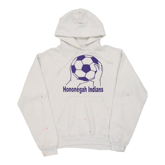 Vintage Hononegah Indians Champion Hoodie - Small White Cotton hoodie Champion   