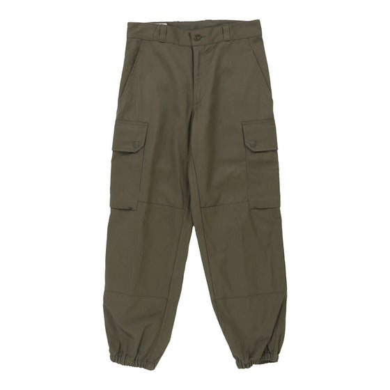 Vintage Double Knee Unbranded Cargo Trousers - 28W UK 8 Khaki Cotton cargo trousers Unbranded   