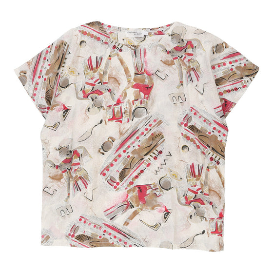 Confezione De Lussa Patterned Shirt - Large White Viscose patterned shirt Confezione De Lussa   