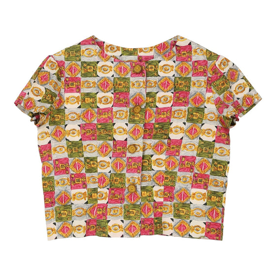 Unbranded Cropped Patterned Shirt - Medium Multicoloured Cotton patterned shirt Unbranded   