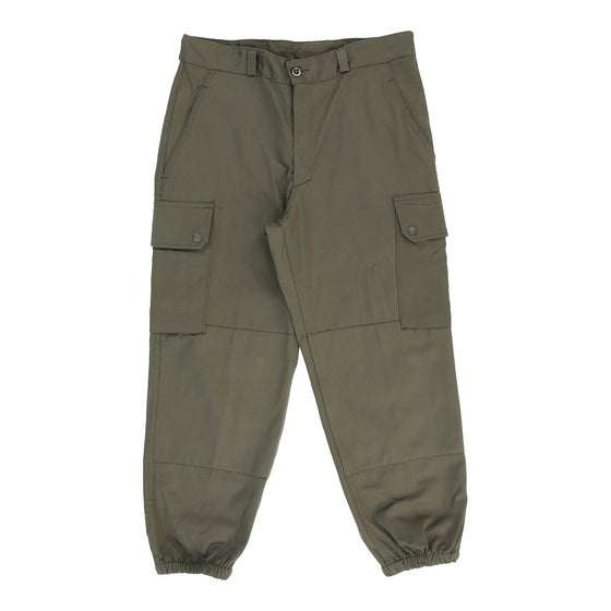 Vintage Double Knee Unbranded Cargo Trousers - 32W UK 12 Khaki Cotton cargo trousers Unbranded   