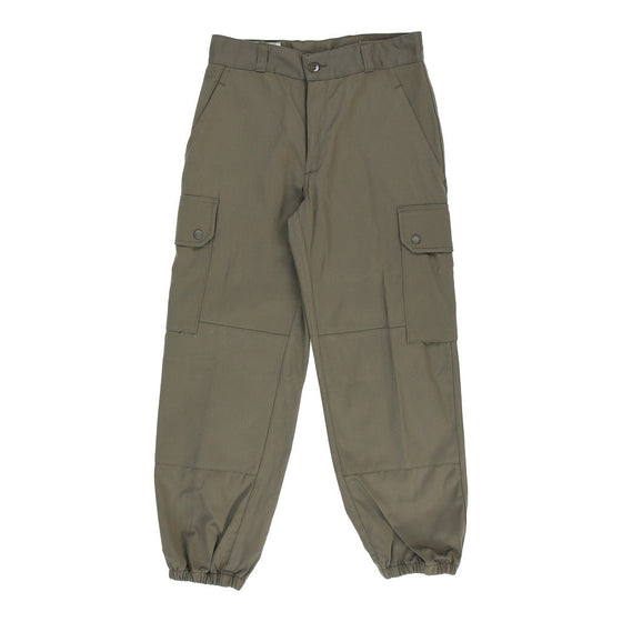 Vintage Double Knee Unbranded Cargo Trousers - 26W UK 6 Khaki Cotton cargo trousers Unbranded   