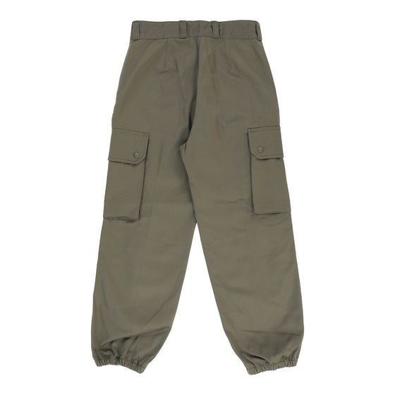 Vintage Double Knee Unbranded Cargo Trousers - 26W UK 6 Khaki Cotton cargo trousers Unbranded   